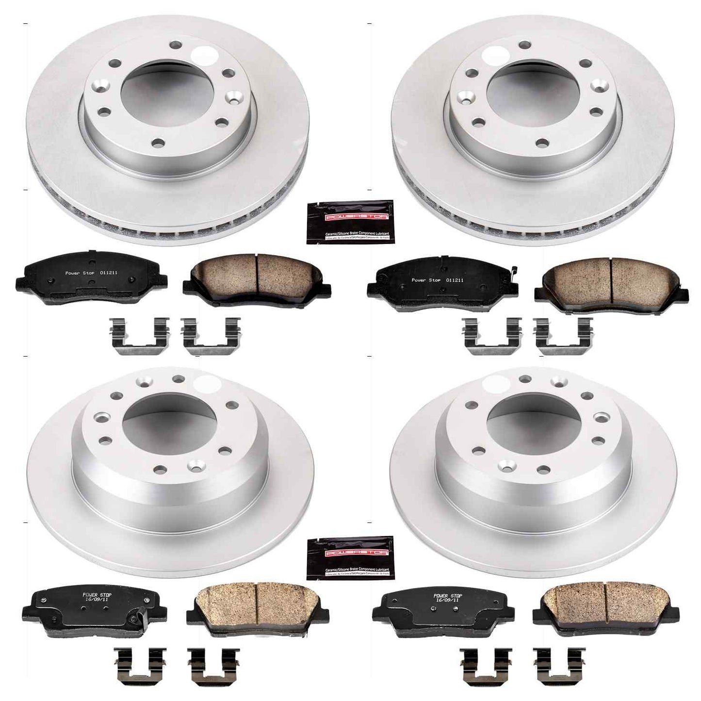 PowerStop Power Stop 07-08 Hyundai Entourage Front & Rear Z17 Evolution Geomet Coated Brake Kit CRK5831