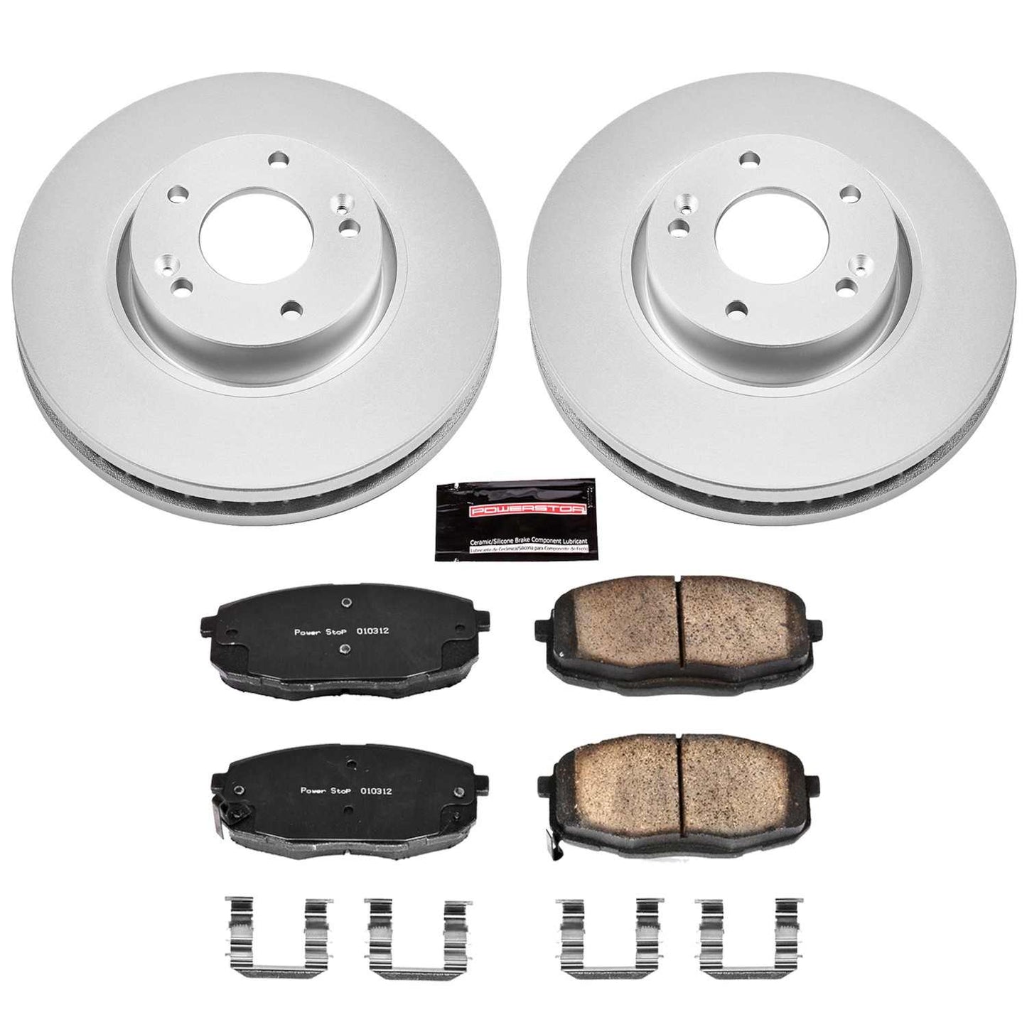 PowerStop Power Stop 10-13 Kia Forte Front Z17 Evolution Geomet Coated Brake Kit CRK5837