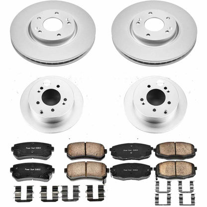PowerStop Power Stop 10-13 Kia Forte Front & Rear Z17 Evolution Geomet Coated Brake Kit CRK5838