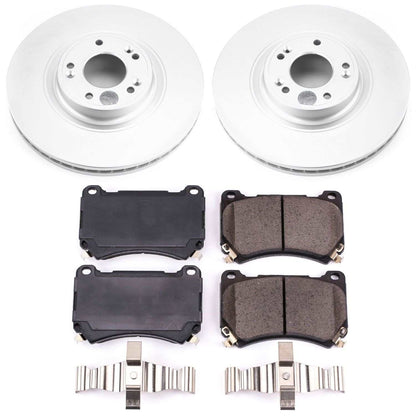 PowerStop Power Stop 09-14 Hyundai Genesis Front Z17 Evolution Geomet Coated Brake Kit CRK5843