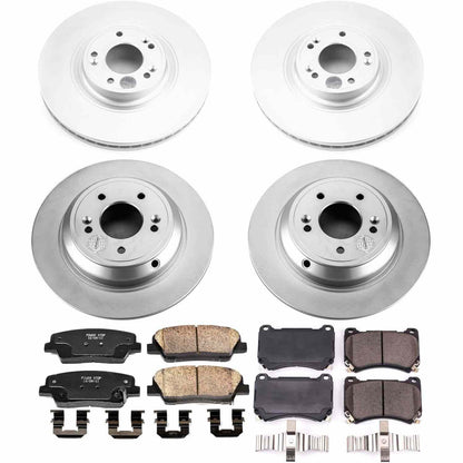PowerStop Power Stop 2009 Hyundai Genesis Front & Rear Z17 Evolution Geomet Coated Brake Kit CRK5844