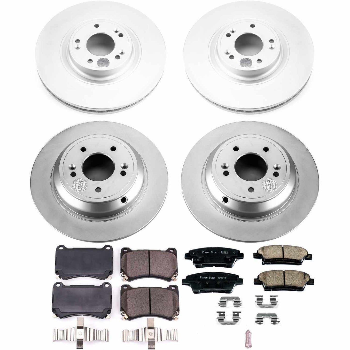 PowerStop Power Stop 10-14 Hyundai Genesis Front & Rear Z17 Evolution Geomet Coated Brake Kit CRK5845