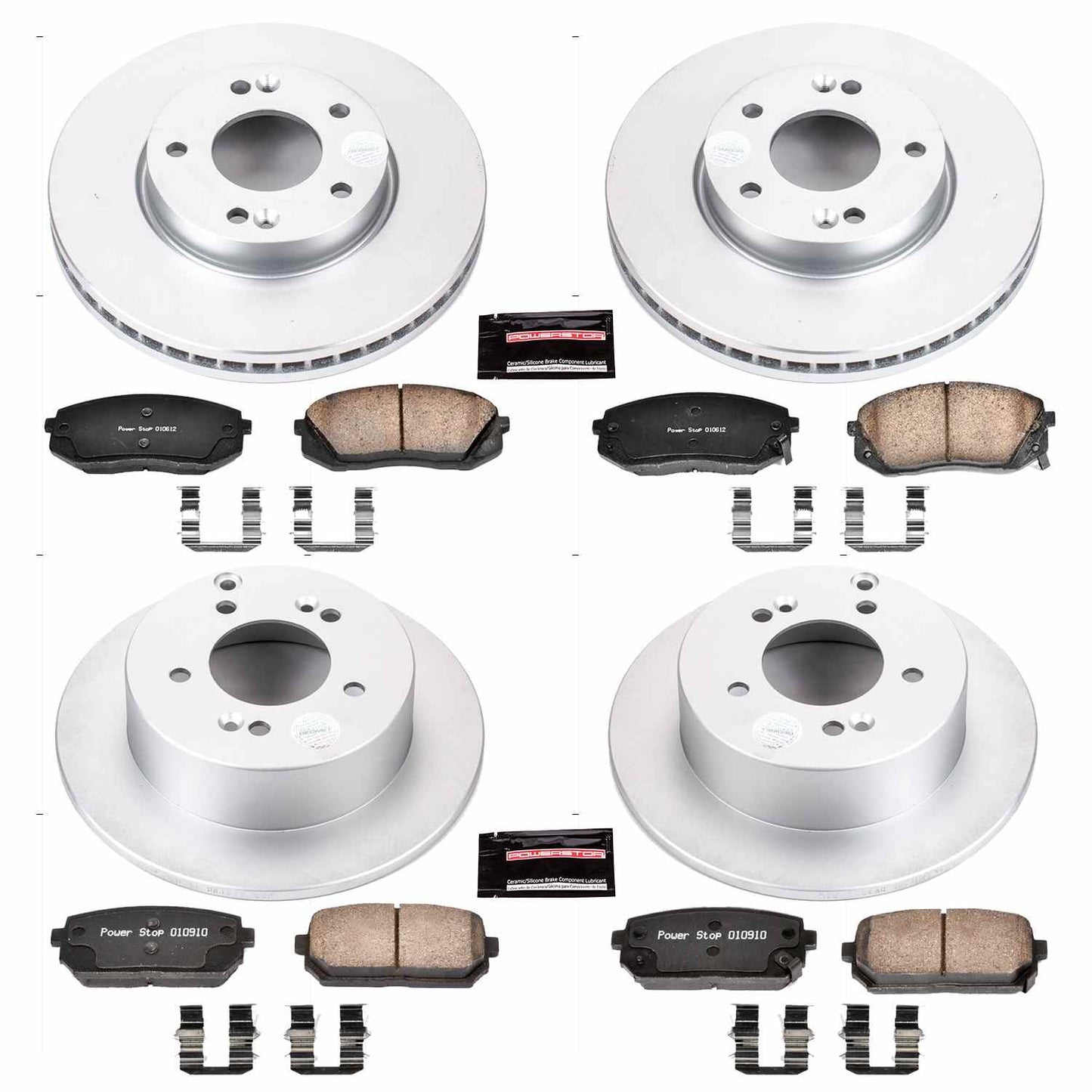 PowerStop Power Stop 07-10 Kia Rondo Front & Rear Z17 Evolution Geomet Coated Brake Kit CRK5852