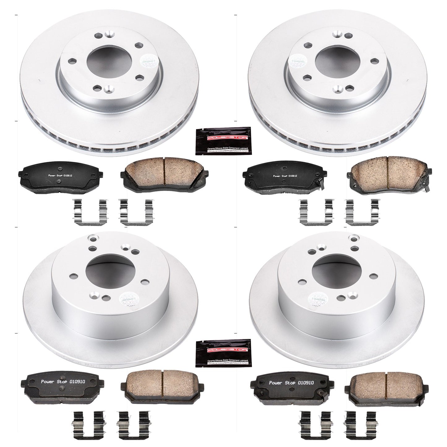 PowerStop Power Stop 07-10 Kia Rondo Front & Rear Z17 Evolution Geomet Coated Brake Kit CRK5852