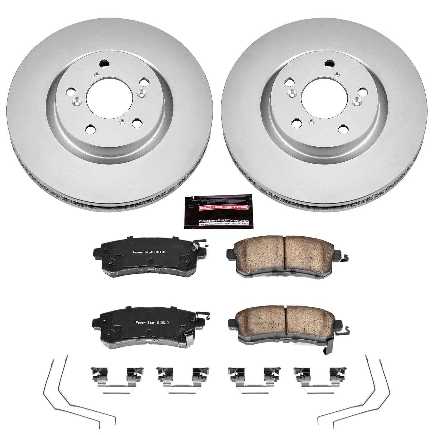 PowerStop Power Stop 11-14 Honda Odyssey Front Z17 Evolution Geomet Coated Brake Kit CRK5857