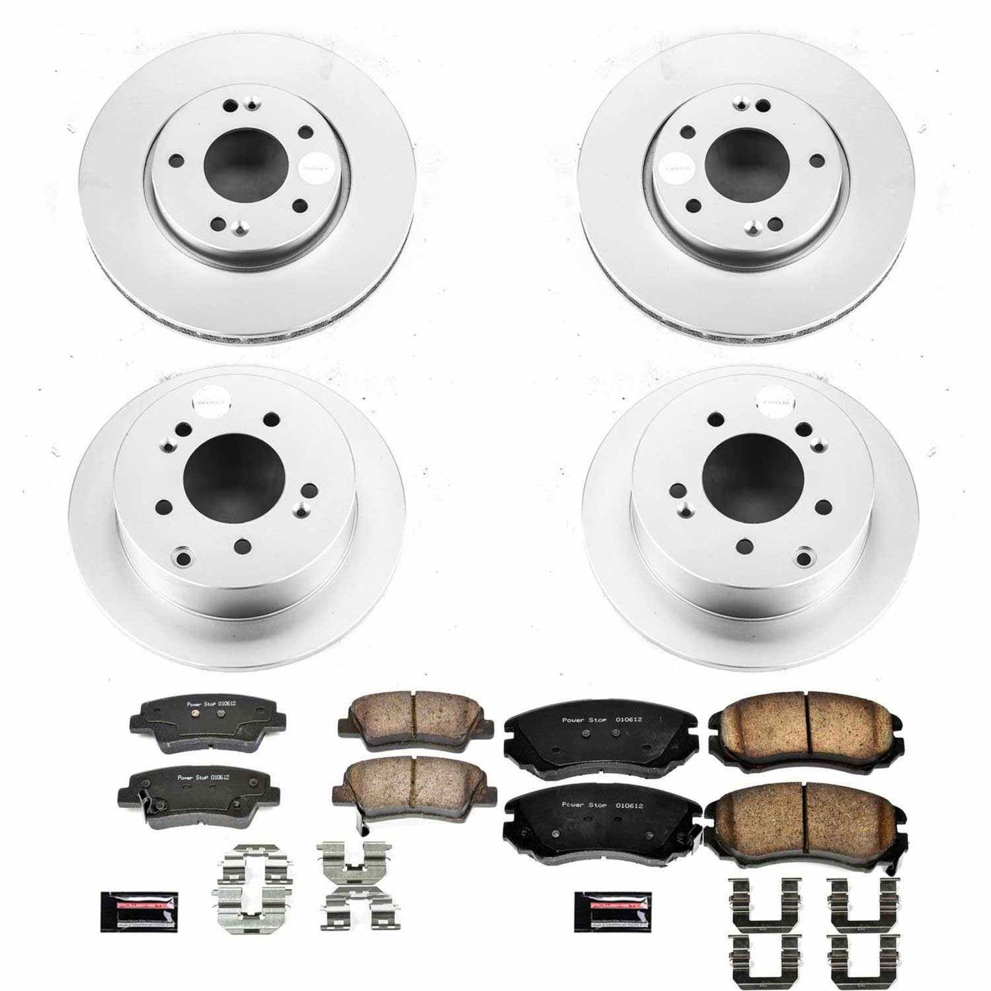 PowerStop Power Stop 10-11 Kia Soul Front & Rear Z17 Evolution Geomet Coated Brake Kit CRK5914
