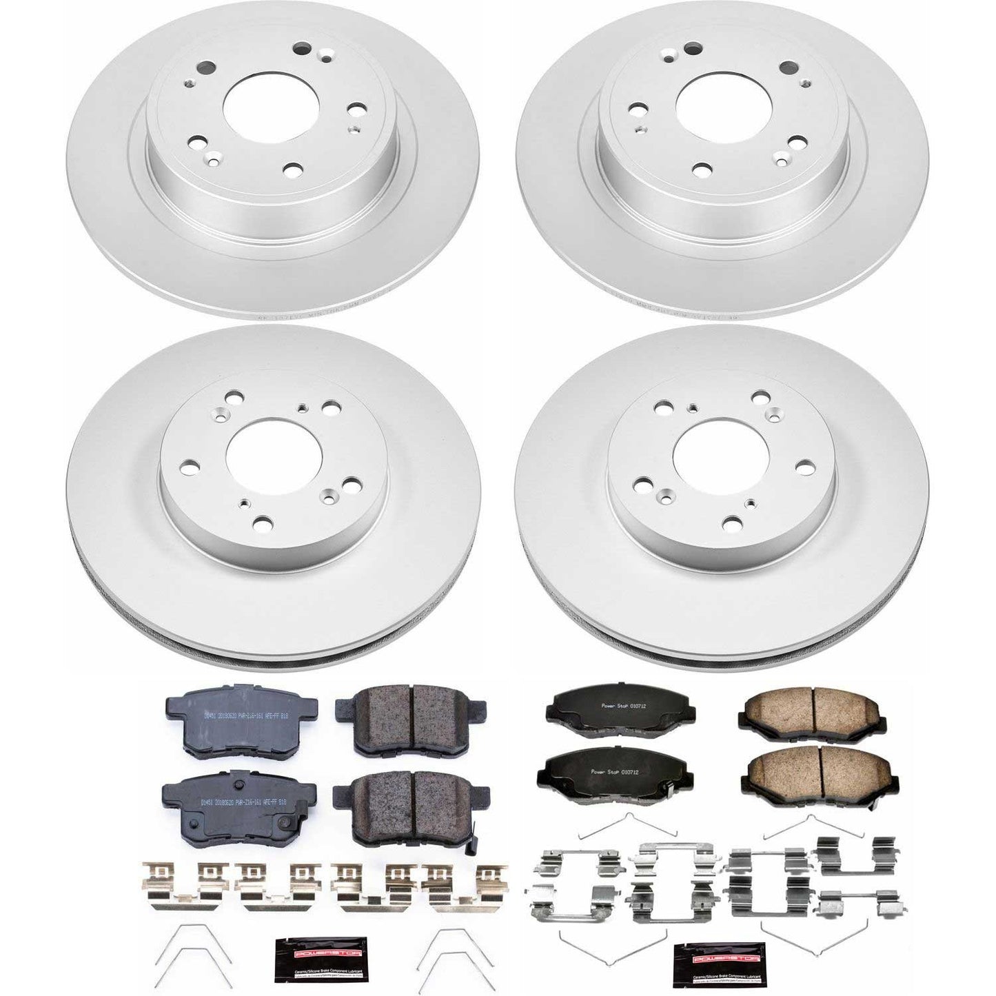 PowerStop Power Stop 11-12 Honda Accord Front & Rear Z17 Evolution Geomet Coated Brake Kit CRK5934