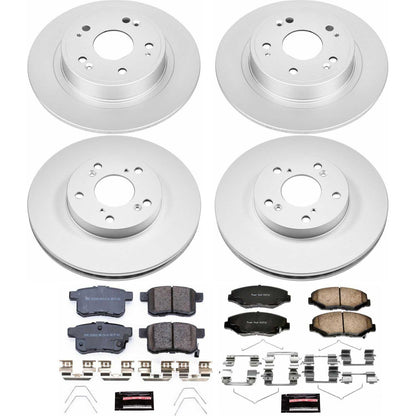 PowerStop Power Stop 11-12 Honda Accord Front & Rear Z17 Evolution Geomet Coated Brake Kit CRK5934