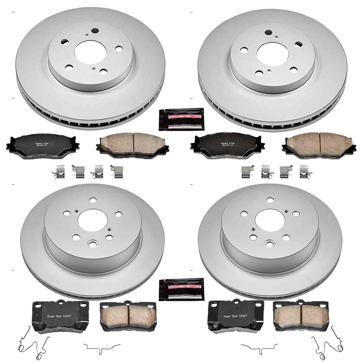 PowerStop Power Stop 10-13 Lexus IS250 Front & Rear Z17 Evolution Geomet Coated Brake Kit CRK5937