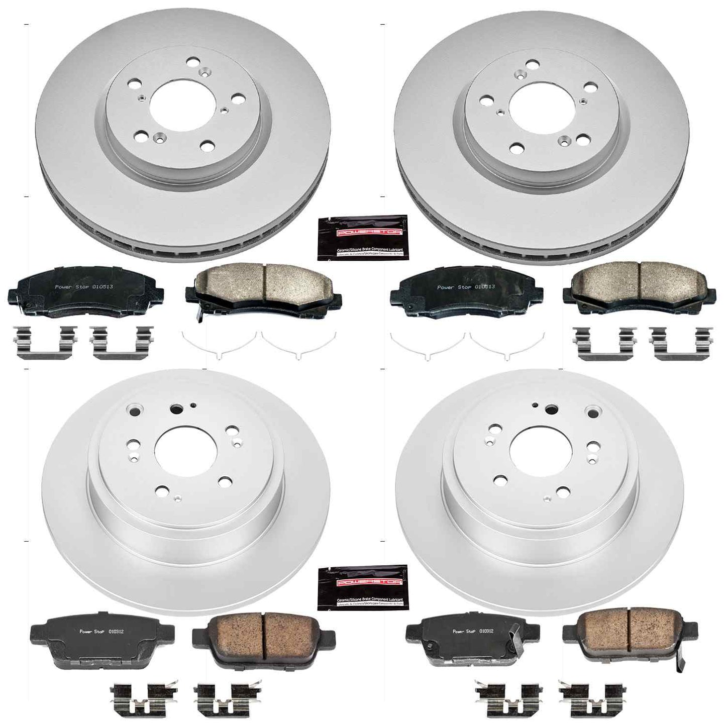 PowerStop Power Stop 12-14 Honda Ridgeline Front & Rear Z17 Evolution Geomet Coated Brake Kit CRK5940