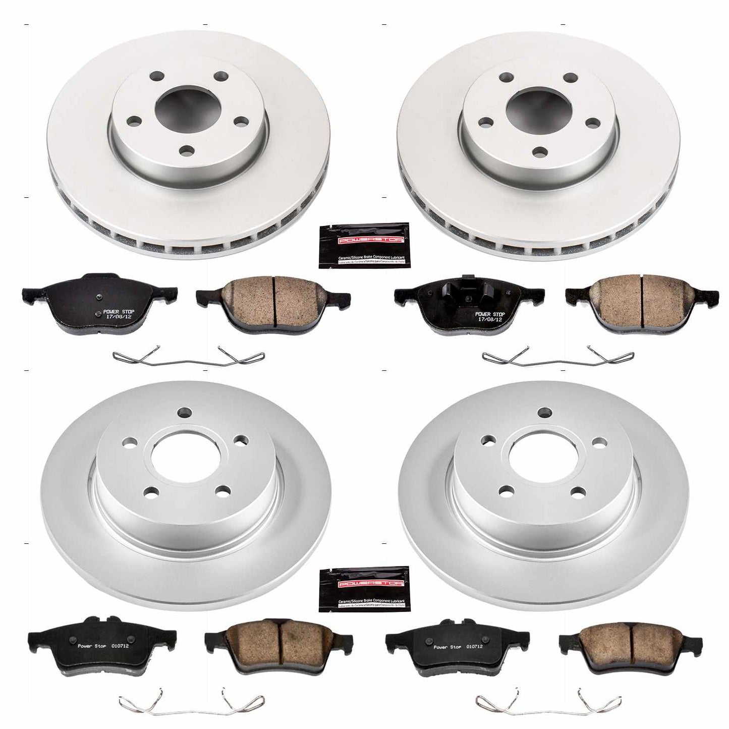 PowerStop Power Stop 12-18 Ford Focus Front & Rear Z17 Evolution Geomet Coated Brake Kit CRK5977