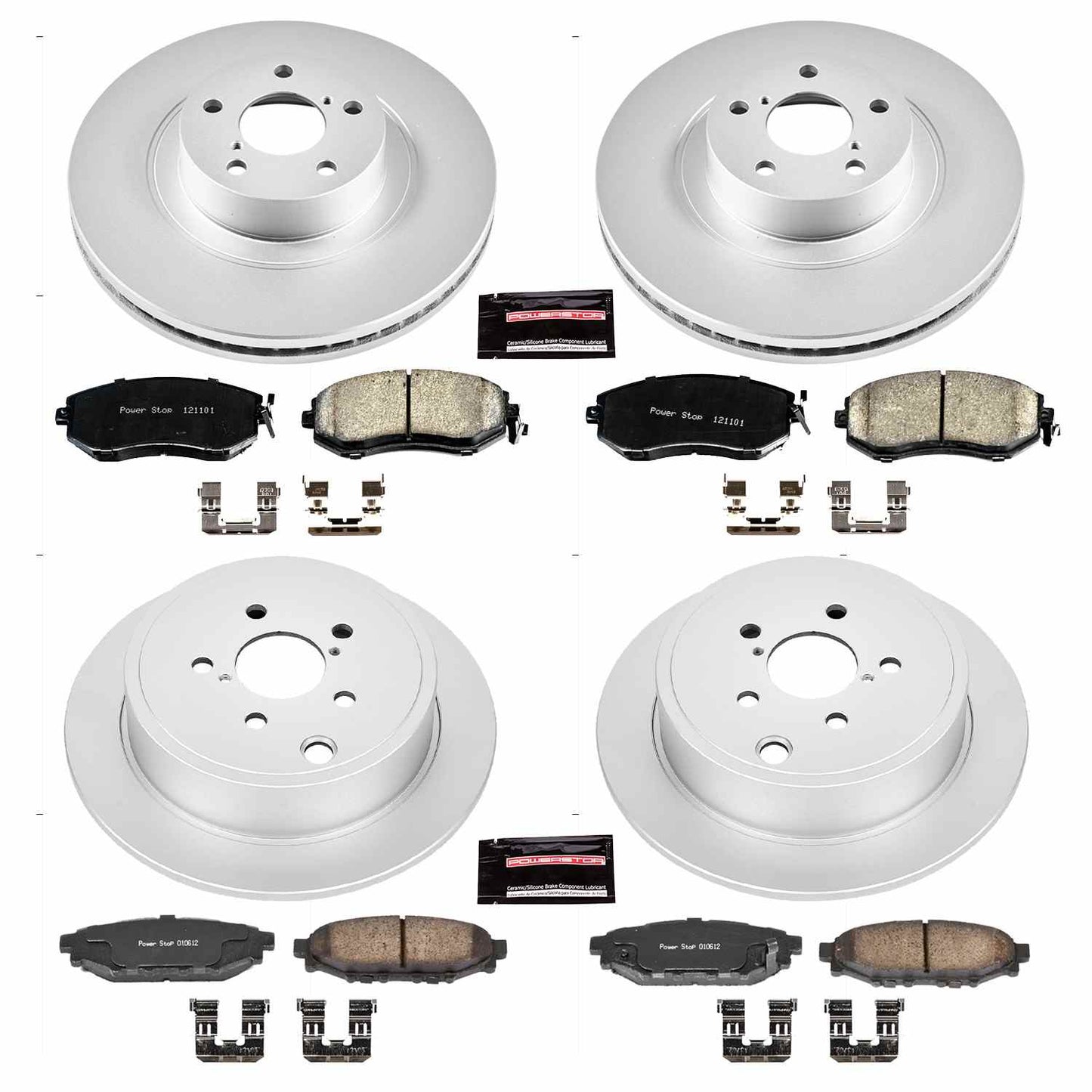 PowerStop Power Stop 10-13 Subaru Forester Front & Rear Z17 Evolution Geomet Coated Brake Kit CRK6083