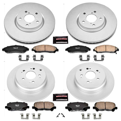 PowerStop Power Stop 12-15 Honda Pilot Front & Rear Z17 Evolution Geomet Coated Brake Kit CRK6084