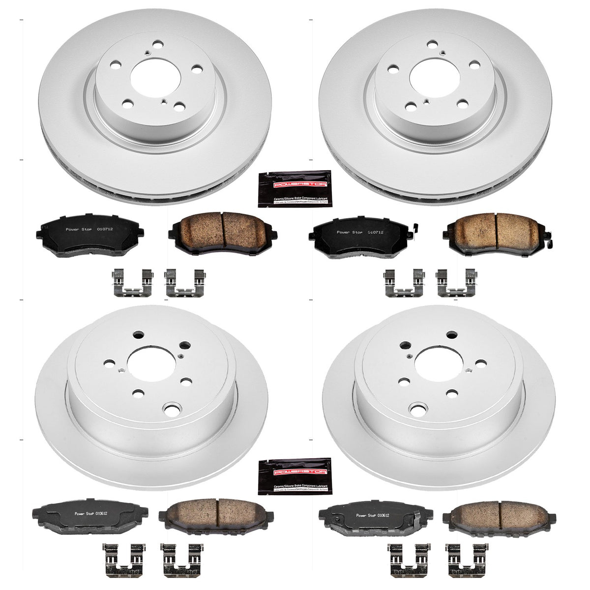 PowerStop Power Stop 08-10 Subaru Impreza Front & Rear Z17 Evolution Geomet Coated Brake Kit CRK6110