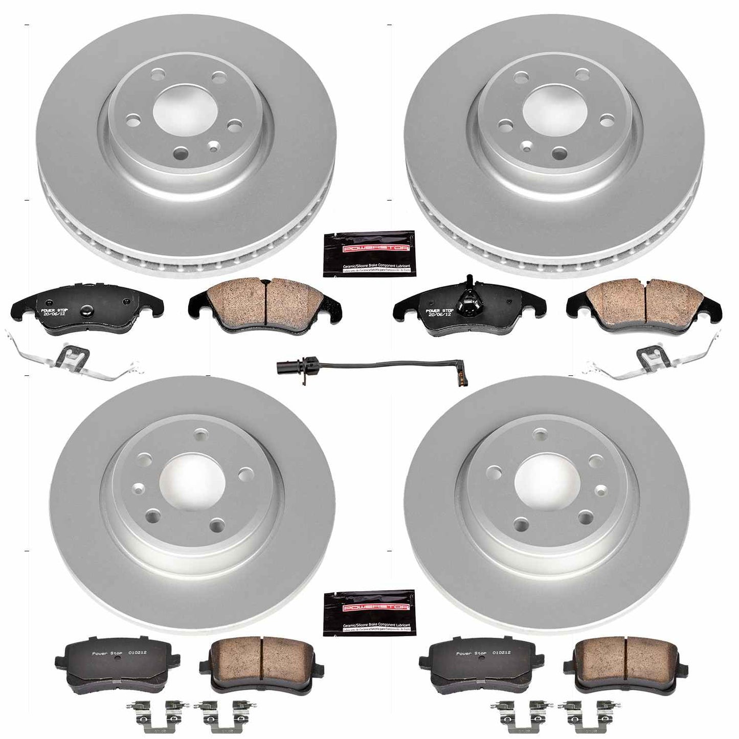 PowerStop Power Stop 12-16 Audi A4 Front & Rear Z23 Evolution Sport Coated Brake Kit CRK6134