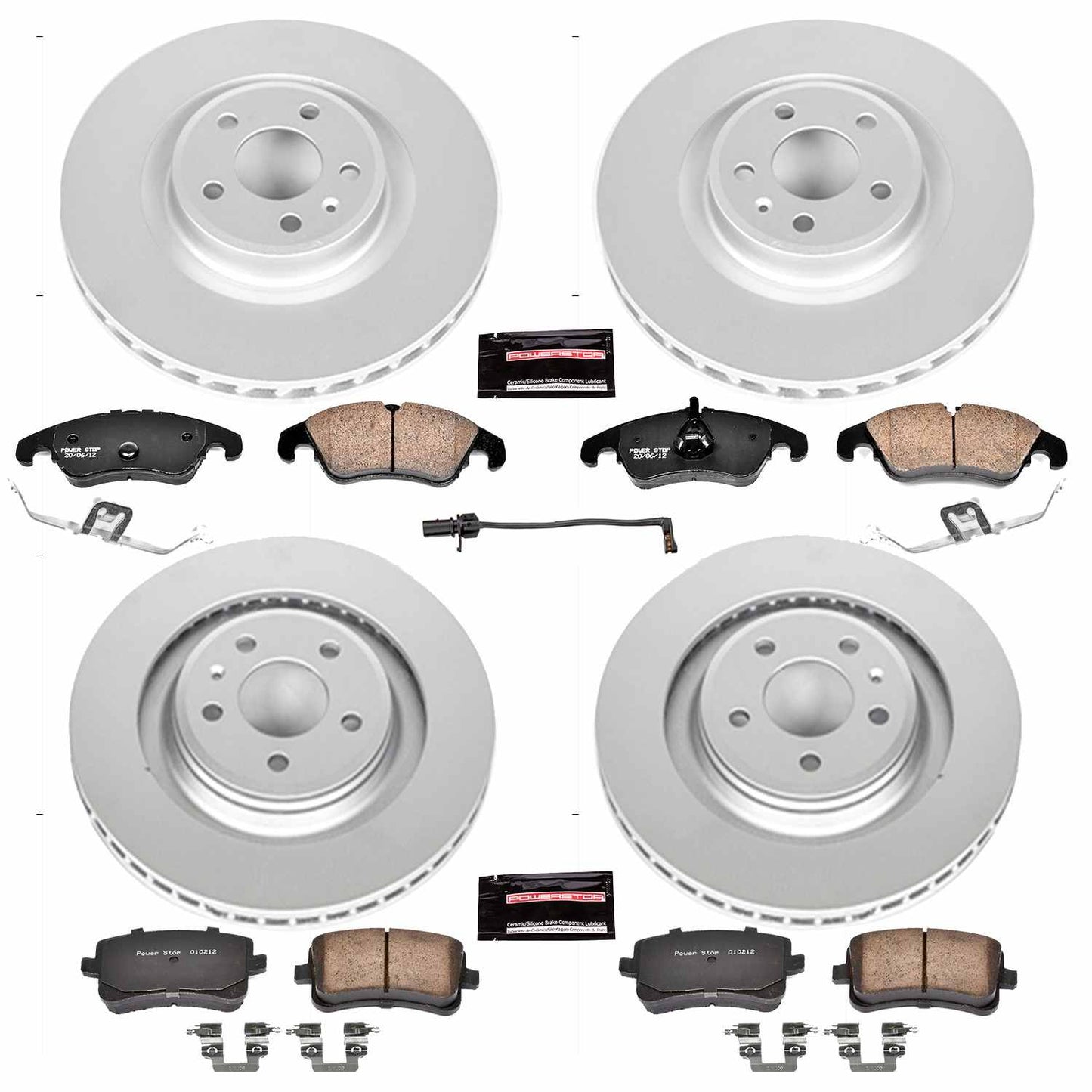 PowerStop Power Stop 10-11 Audi S4 Front & Rear Z23 Evolution Sport Coated Brake Kit CRK6157