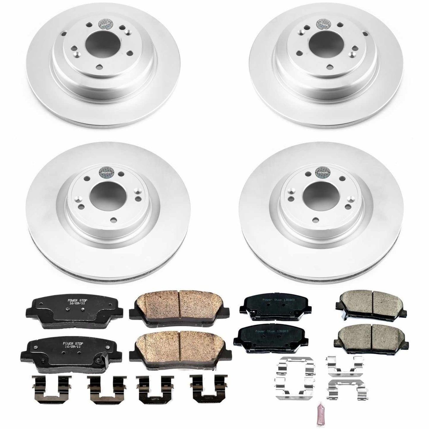 PowerStop Power Stop 10-16 Hyundai Genesis Coupe Front & Rear Z17 Evolution Geomet Coated Brake Kit CRK6170