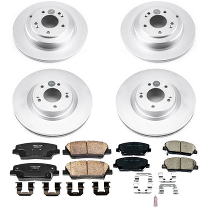 PowerStop Power Stop 10-16 Hyundai Genesis Coupe Front & Rear Z17 Evolution Geomet Coated Brake Kit CRK6170