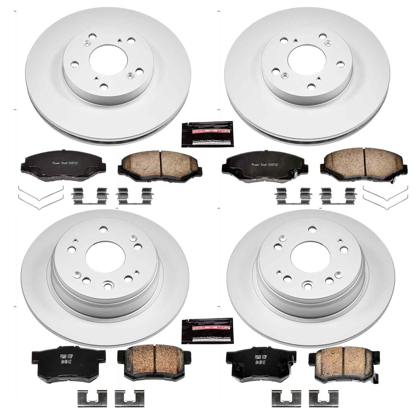 PowerStop Power Stop 02-04 Honda CR-V Front & Rear Z17 Evolution Geomet Coated Brake Kit CRK6171