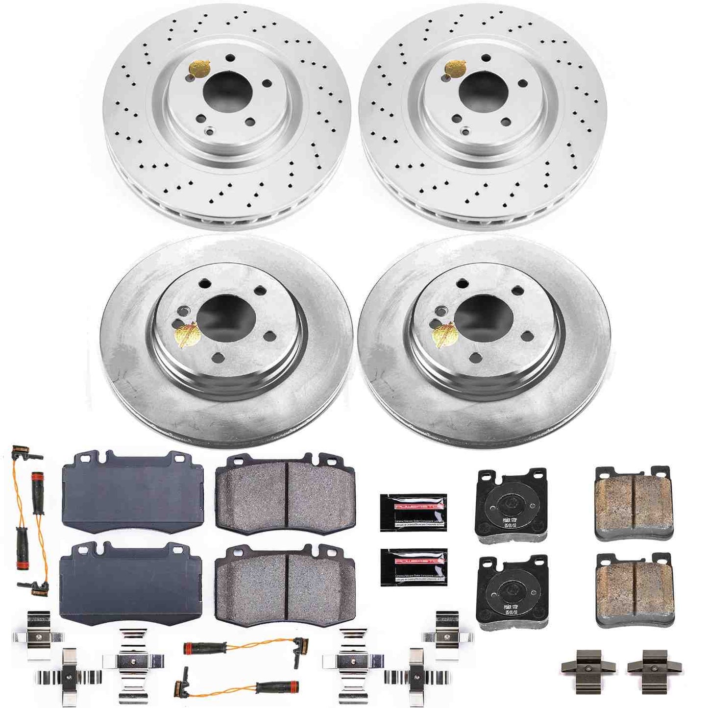 PowerStop Power Stop 02-04 Mercedes-Benz C32 AMG Front & Rear Z23 Evolution Sport Coated Brake Kit CRK6204