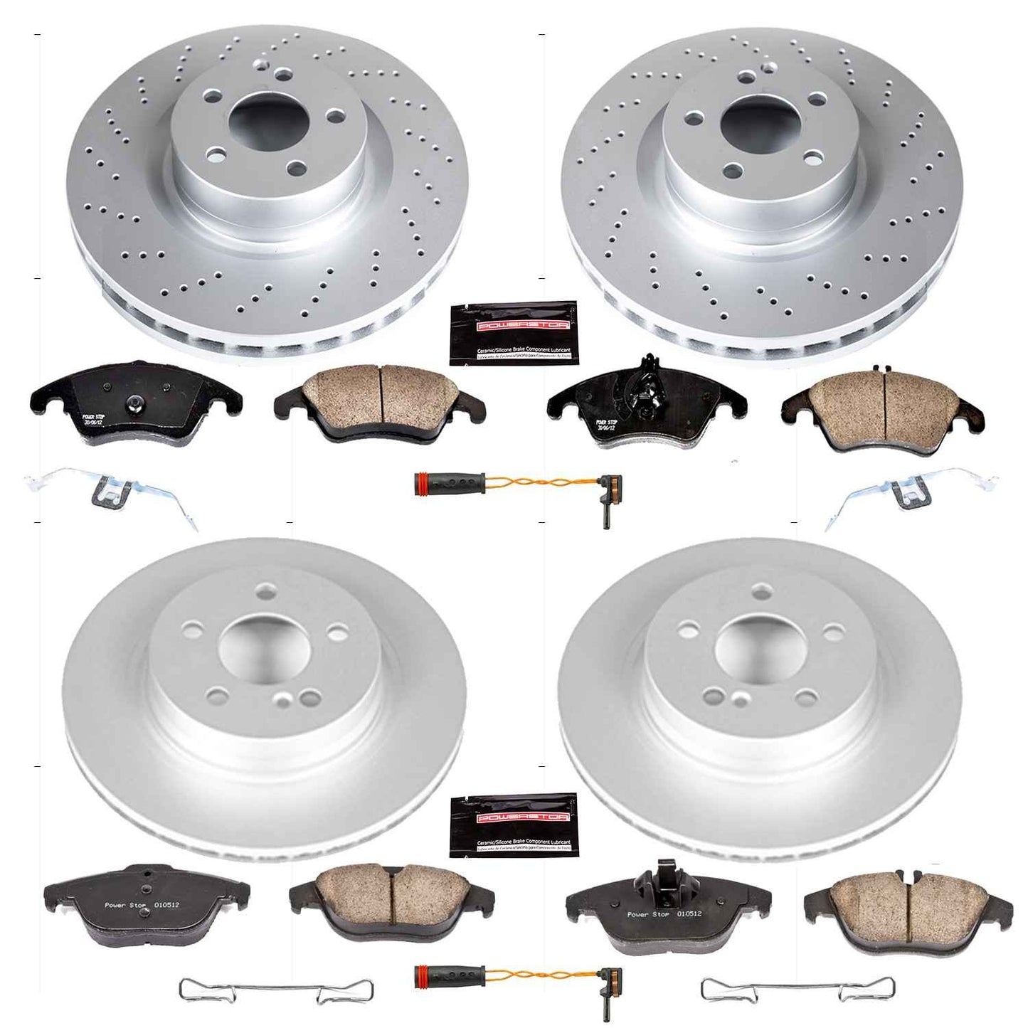 PowerStop Power Stop 12-15 Mercedes-Benz C250 Front & Rear Z23 Evolution Sport Coated Brake Kit CRK6206
