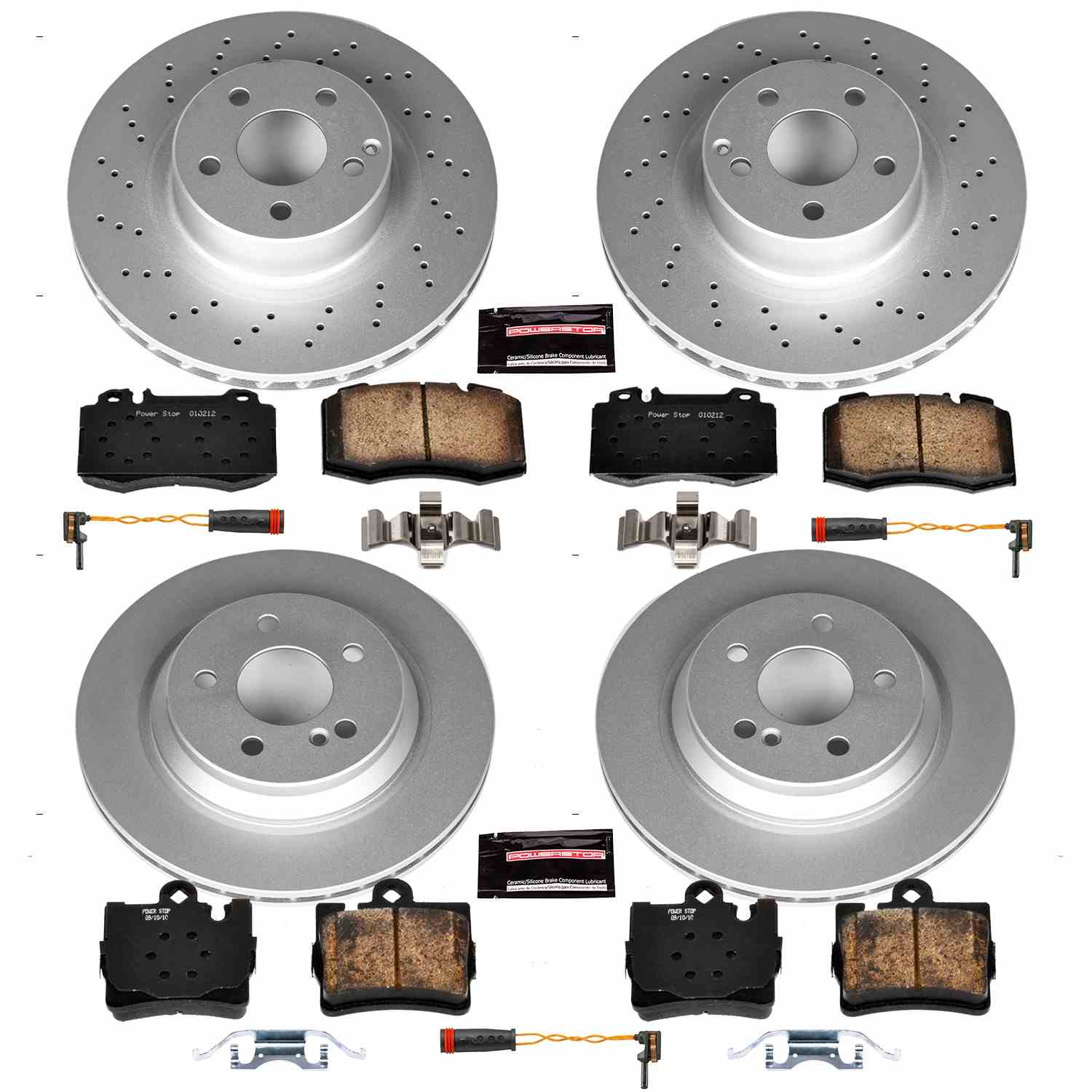 PowerStop Power Stop 00-03 Mercedes-Benz CL500 Front & Rear Z23 Evolution Sport Coated Brake Kit CRK6211