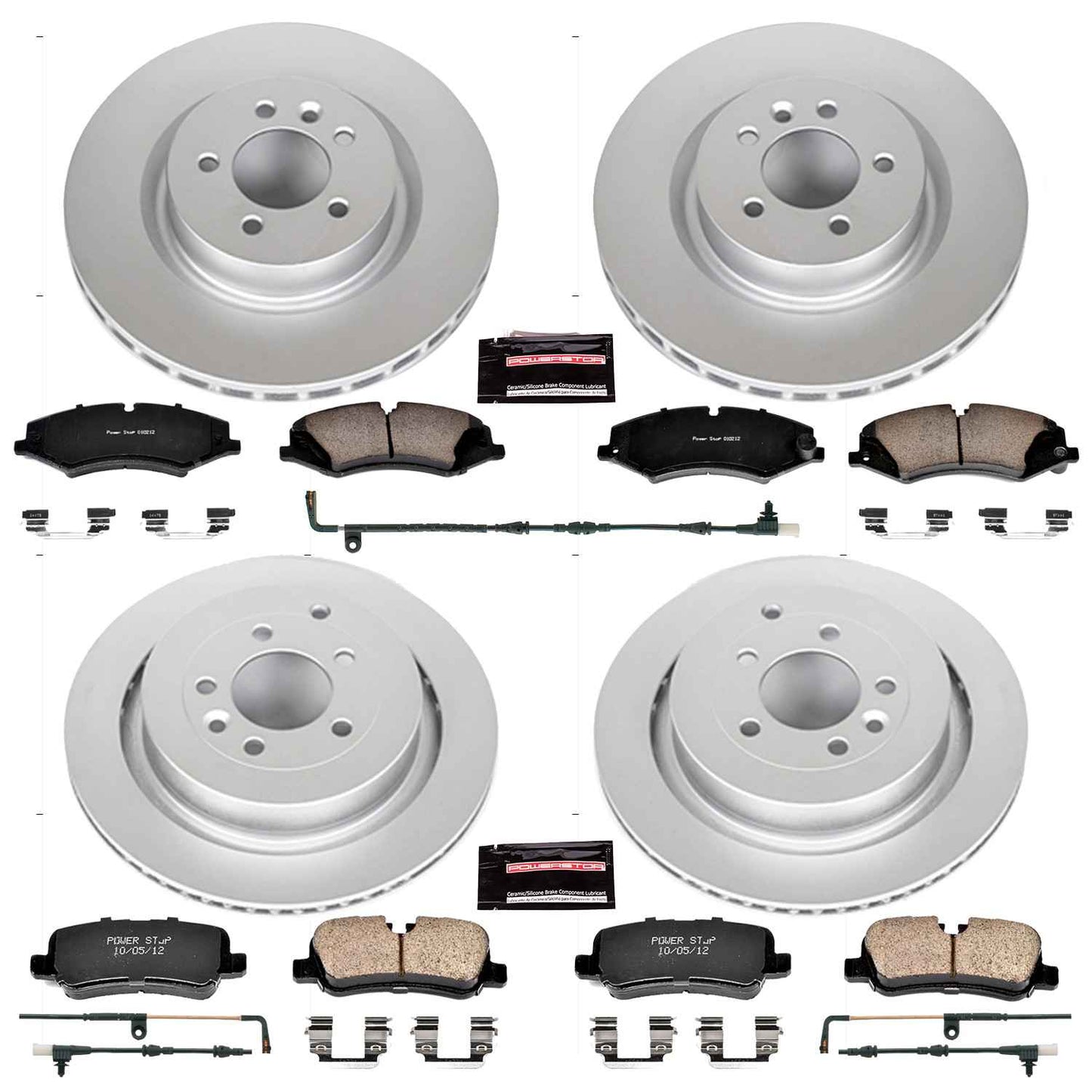 PowerStop Power Stop 10-13 Land Rover Range Rover Sport Front & Rear Z23 Evolution Sport Coated Brake Kit CRK6227