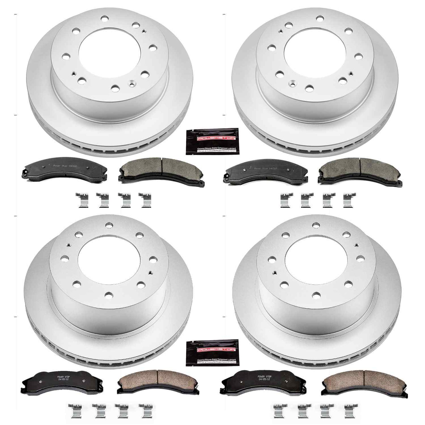 PowerStop Power Stop 12-14 Chevrolet Silverado 2500 HD Front & Rear Z17 Evolution Geomet Coated Brake Kit CRK6259