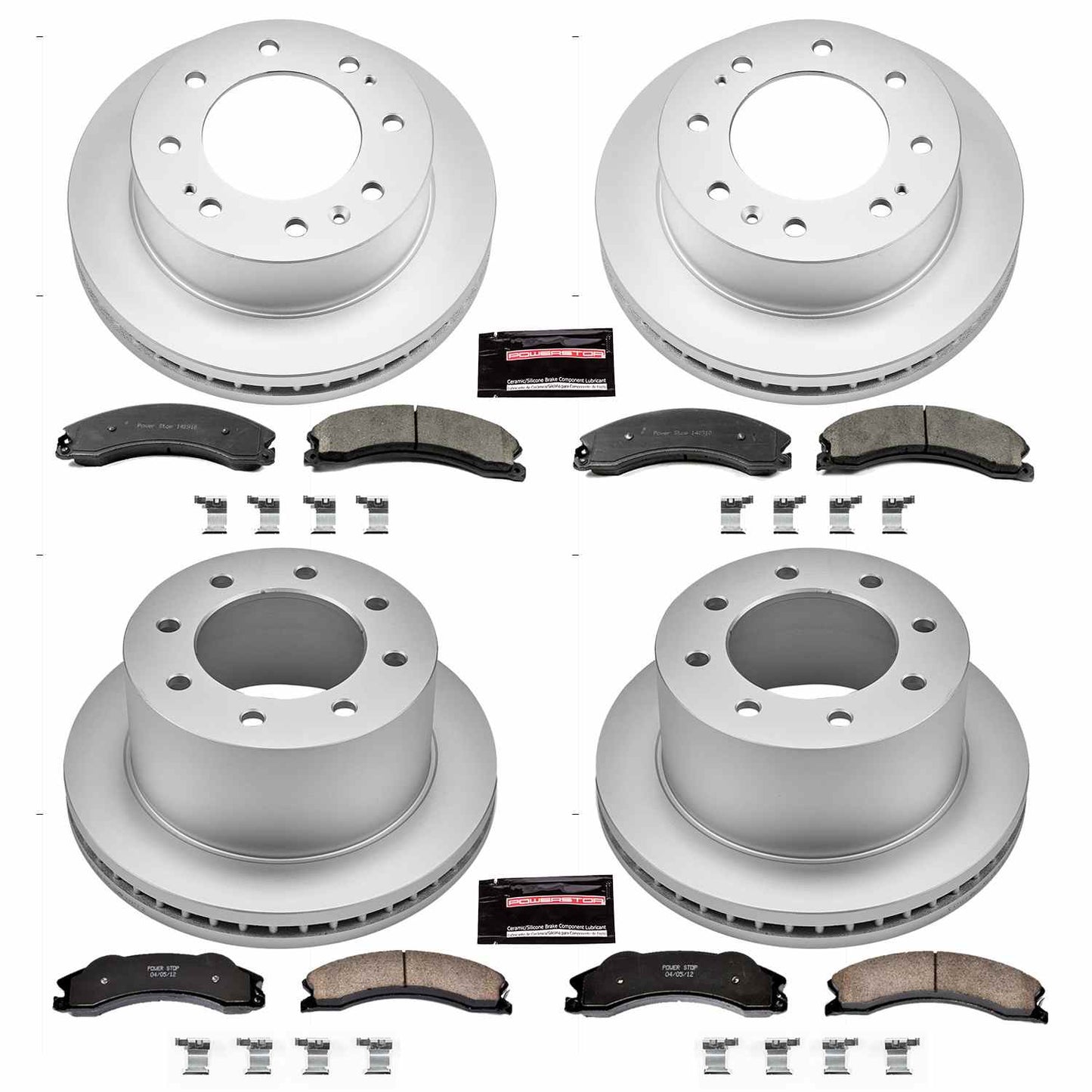 PowerStop Power Stop 12-19 Chevrolet Silverado 3500 HD Front & Rear Z17 Evolution Geomet Coated Brake Kit CRK6260