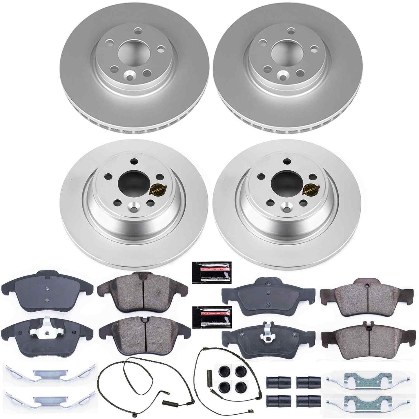 PowerStop Power Stop 12-15 Land Rover Range Rover Evoque Front & Rear Z23 Evolution Sport Coated Brake Kit CRK6276