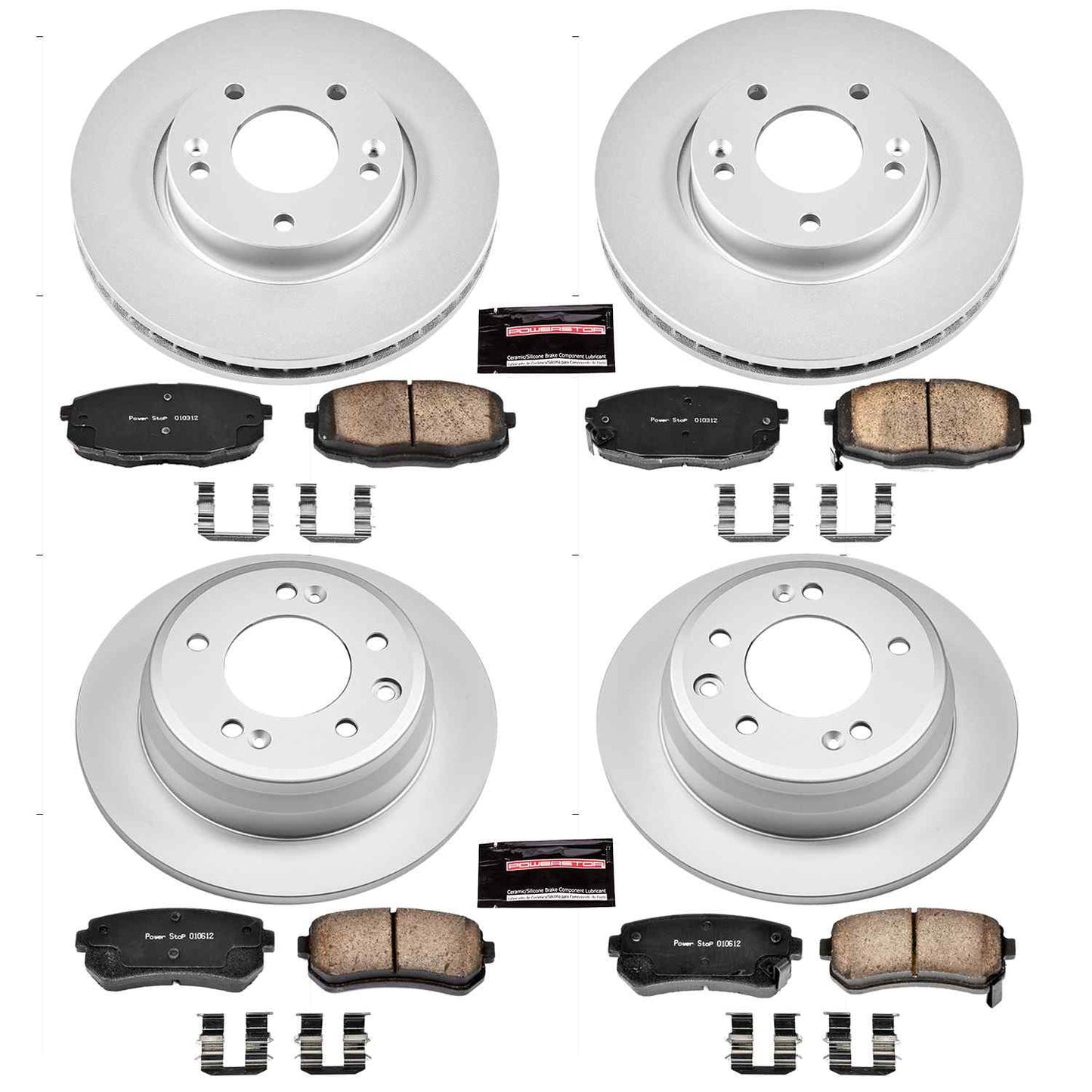 PowerStop Power Stop 09-12 Hyundai Elantra Front & Rear Z17 Evolution Geomet Coated Brake Kit CRK6302