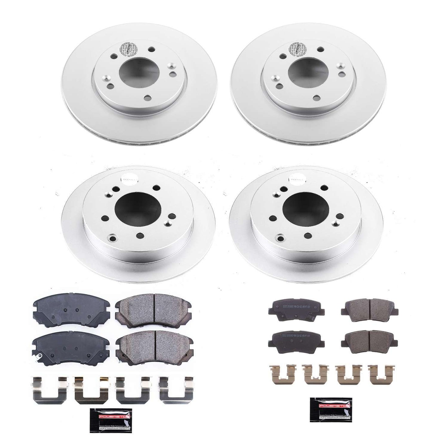 PowerStop Power Stop 10-11 Kia Soul Front & Rear Z17 Evolution Geomet Coated Brake Kit CRK6310