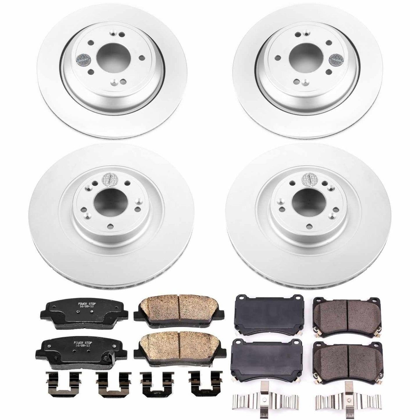 PowerStop Power Stop 2011 Hyundai Equus Front & Rear Z17 Evolution Geomet Coated Brake Kit CRK6312