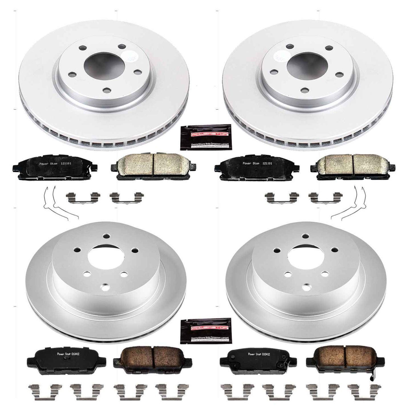 PowerStop Power Stop 11-17 Nissan Quest Front & Rear Z17 Evolution Geomet Coated Brake Kit CRK6361