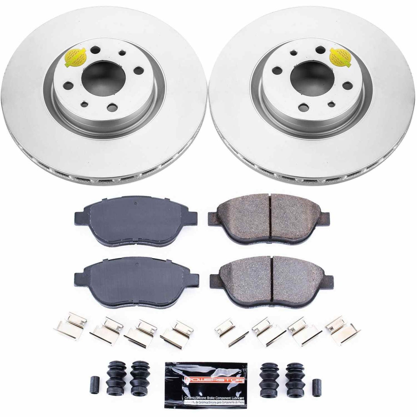 PowerStop Power Stop 12-18 Fiat 500 Front Z23 Evolution Sport Coated Brake Kit CRK6426
