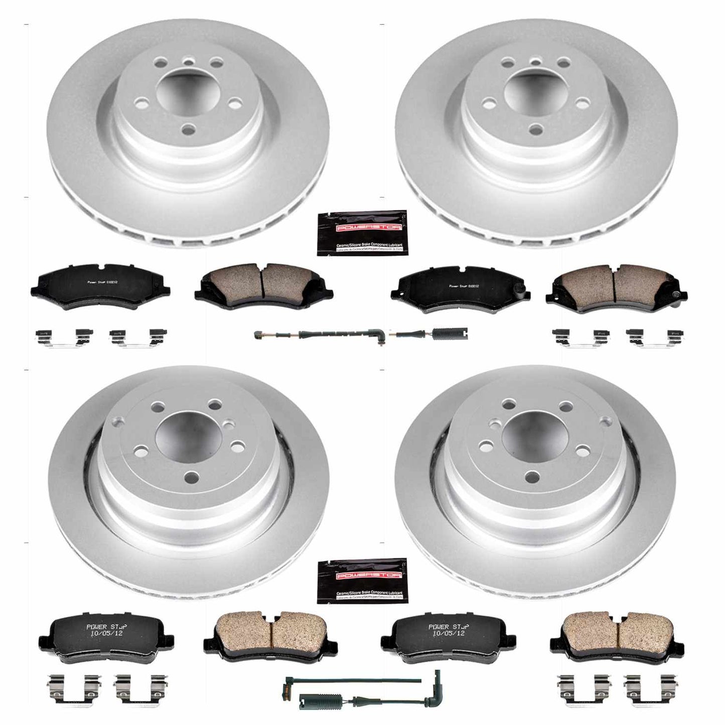 PowerStop Power Stop 10-12 Land Rover Range Rover Front & Rear Z23 Evolution Sport Coated Brake Kit CRK6476