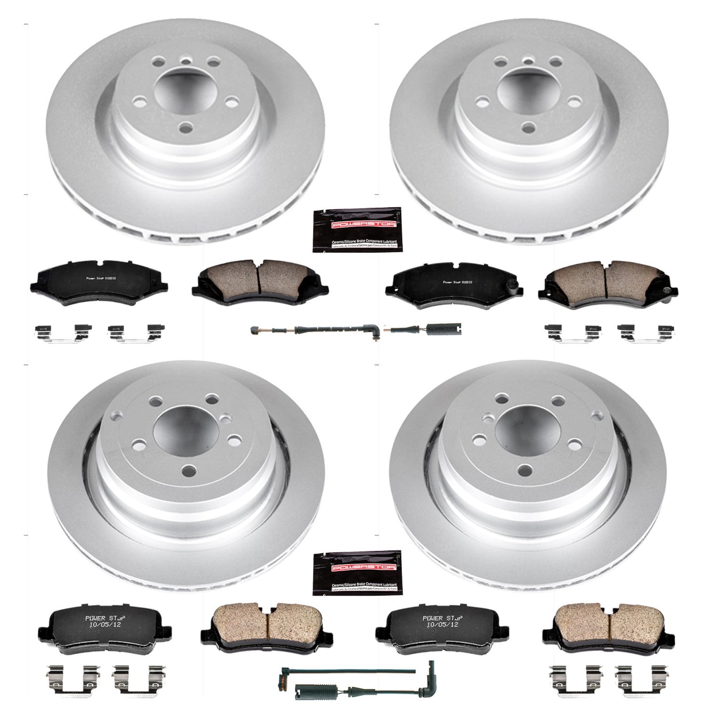 PowerStop Power Stop 10-12 Land Rover Range Rover Front & Rear Z23 Evolution Sport Coated Brake Kit CRK6476