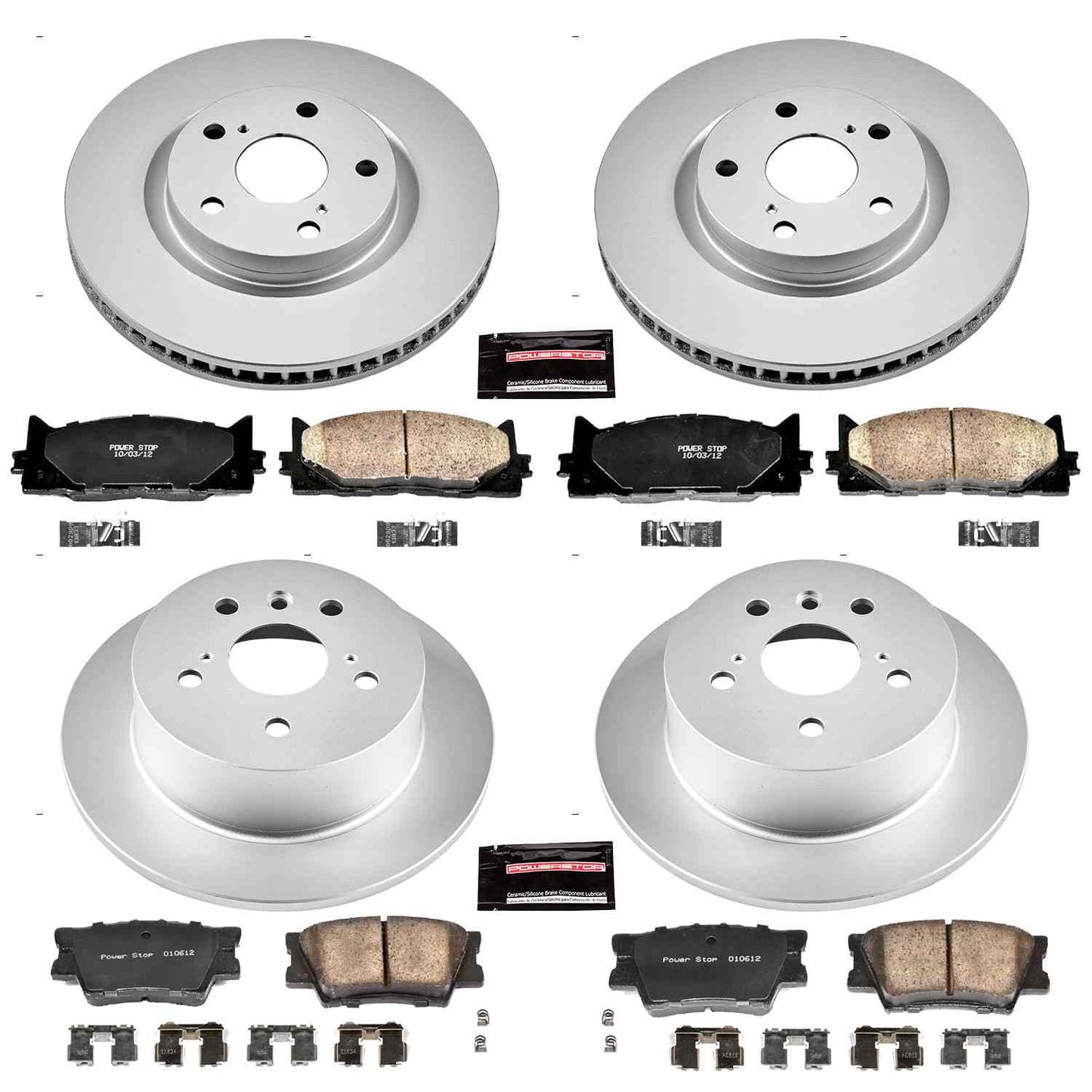 PowerStop Power Stop 13-18 Lexus ES300h Front & Rear Z17 Evolution Geomet Coated Brake Kit CRK6480