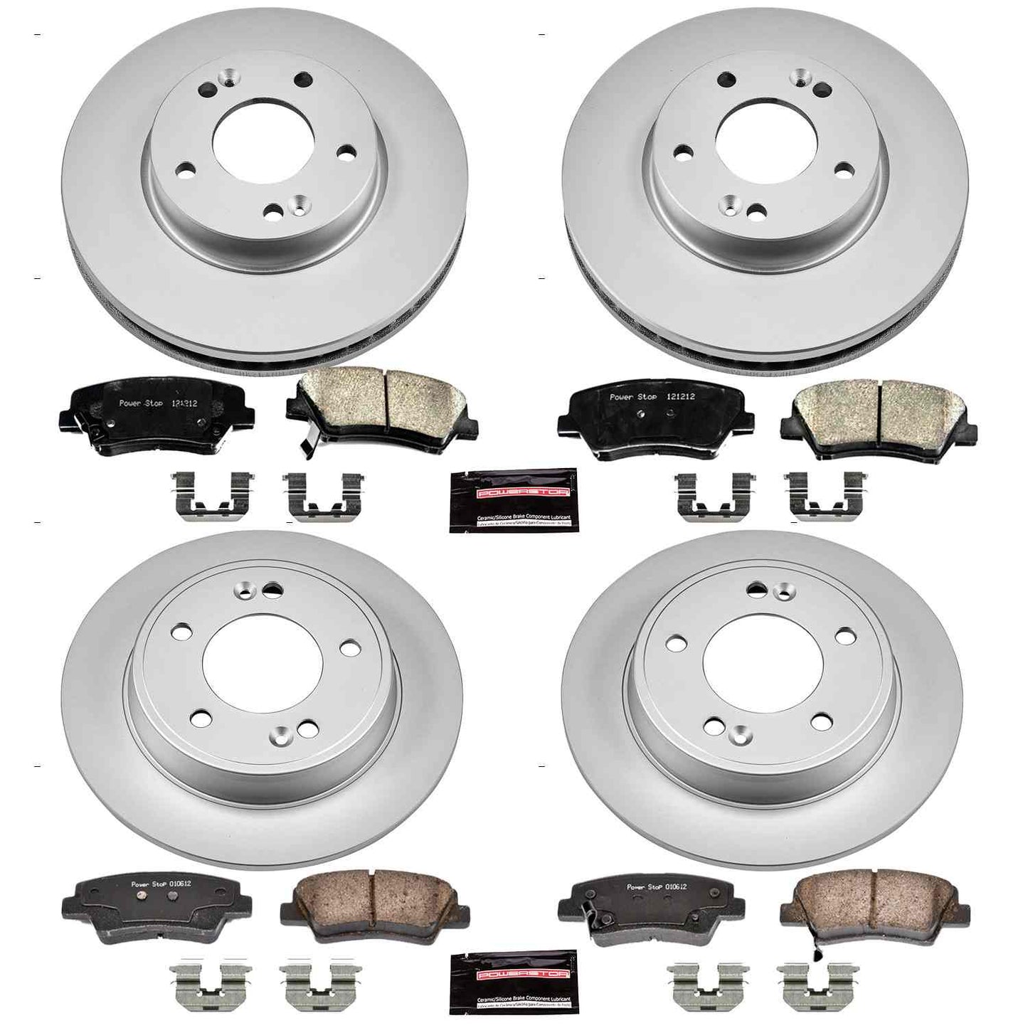 PowerStop Power Stop 11-16 Hyundai Elantra Front & Rear Z17 Evolution Geomet Coated Brake Kit CRK6504