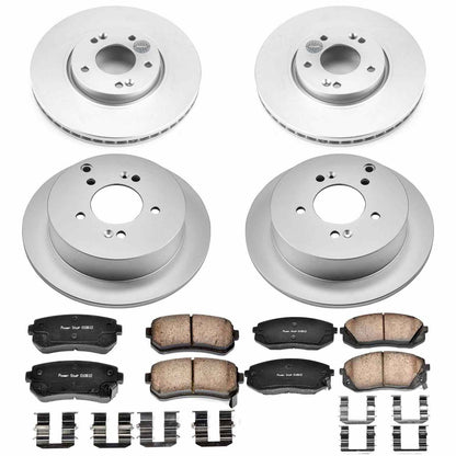 PowerStop Power Stop 12-16 Kia Sportage Front & Rear Z17 Evolution Geomet Coated Brake Kit CRK6511