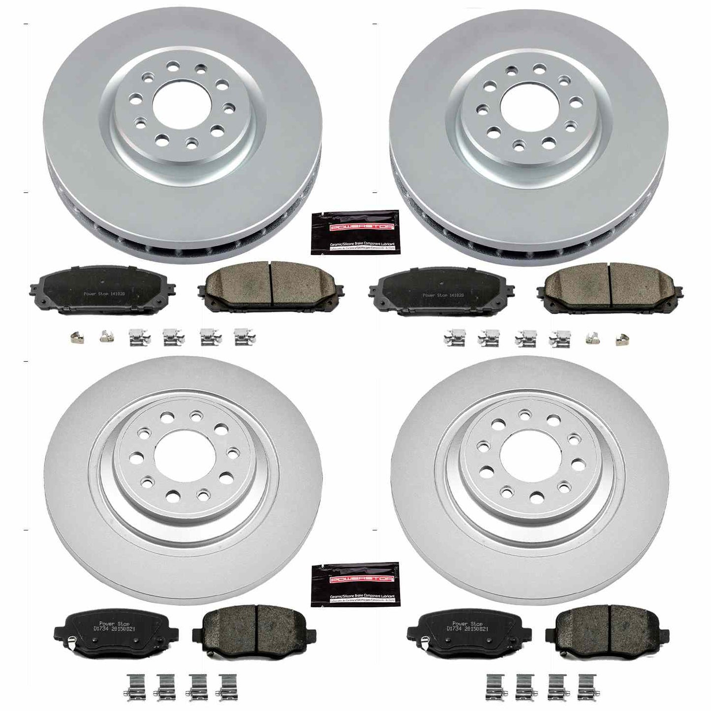 PowerStop Power Stop 14-16 Jeep Cherokee Front & Rear Z17 Evolution Geomet Coated Brake Kit CRK6541
