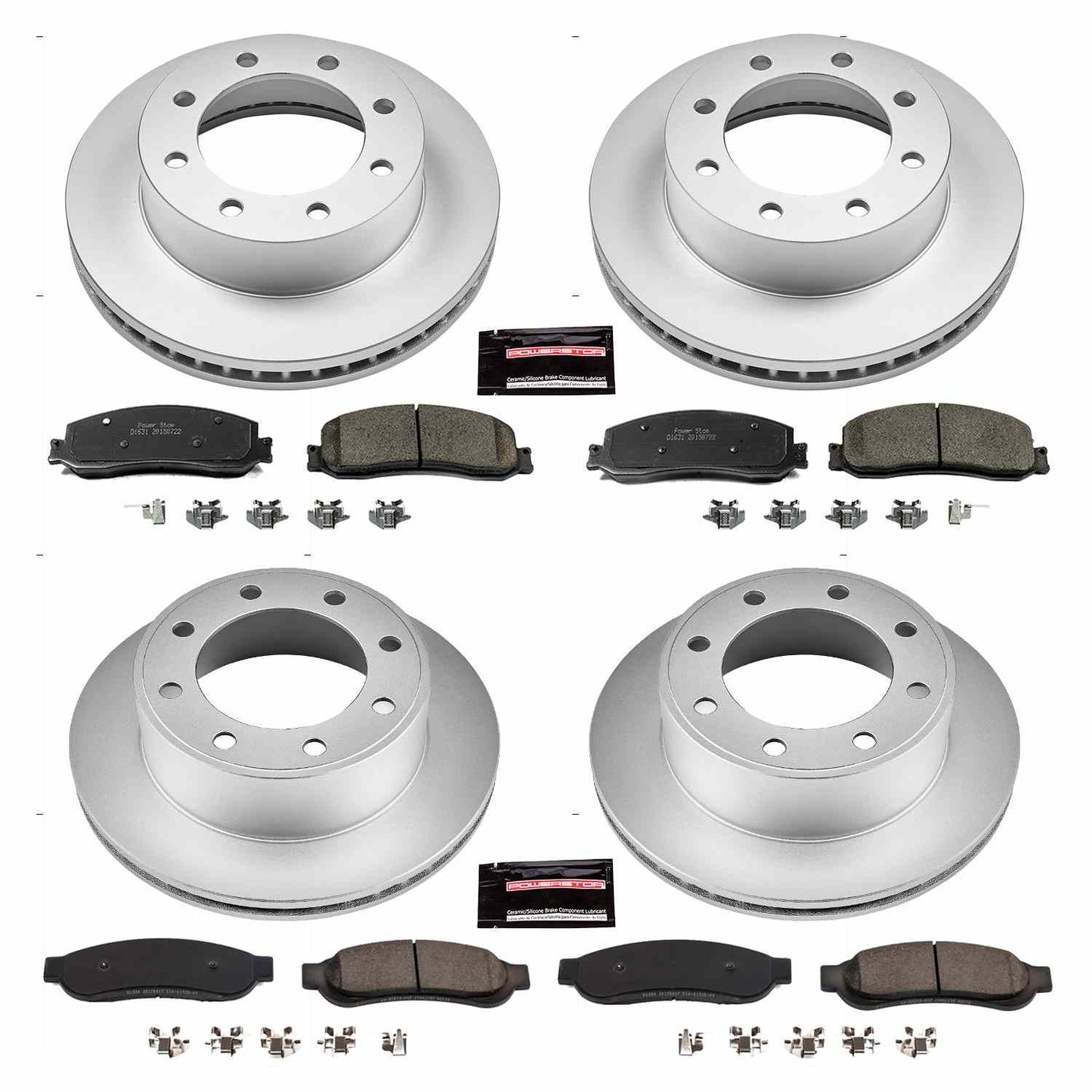 PowerStop Power Stop 2012 Ford F-250 Super Duty Front & Rear Z17 Evolution Geomet Coated Brake Kit CRK6547