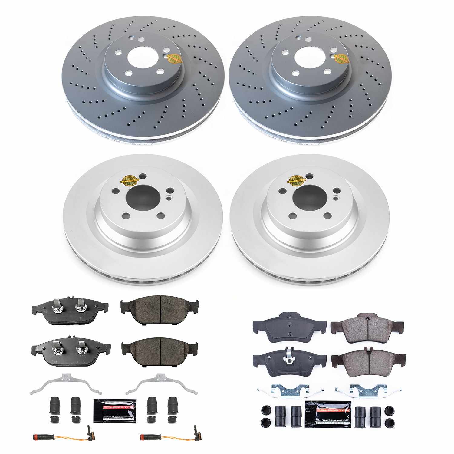 PowerStop Power Stop 12-14 Mercedes-Benz E550 Front and Rear Z23 Coated Brake Kit CRK6833