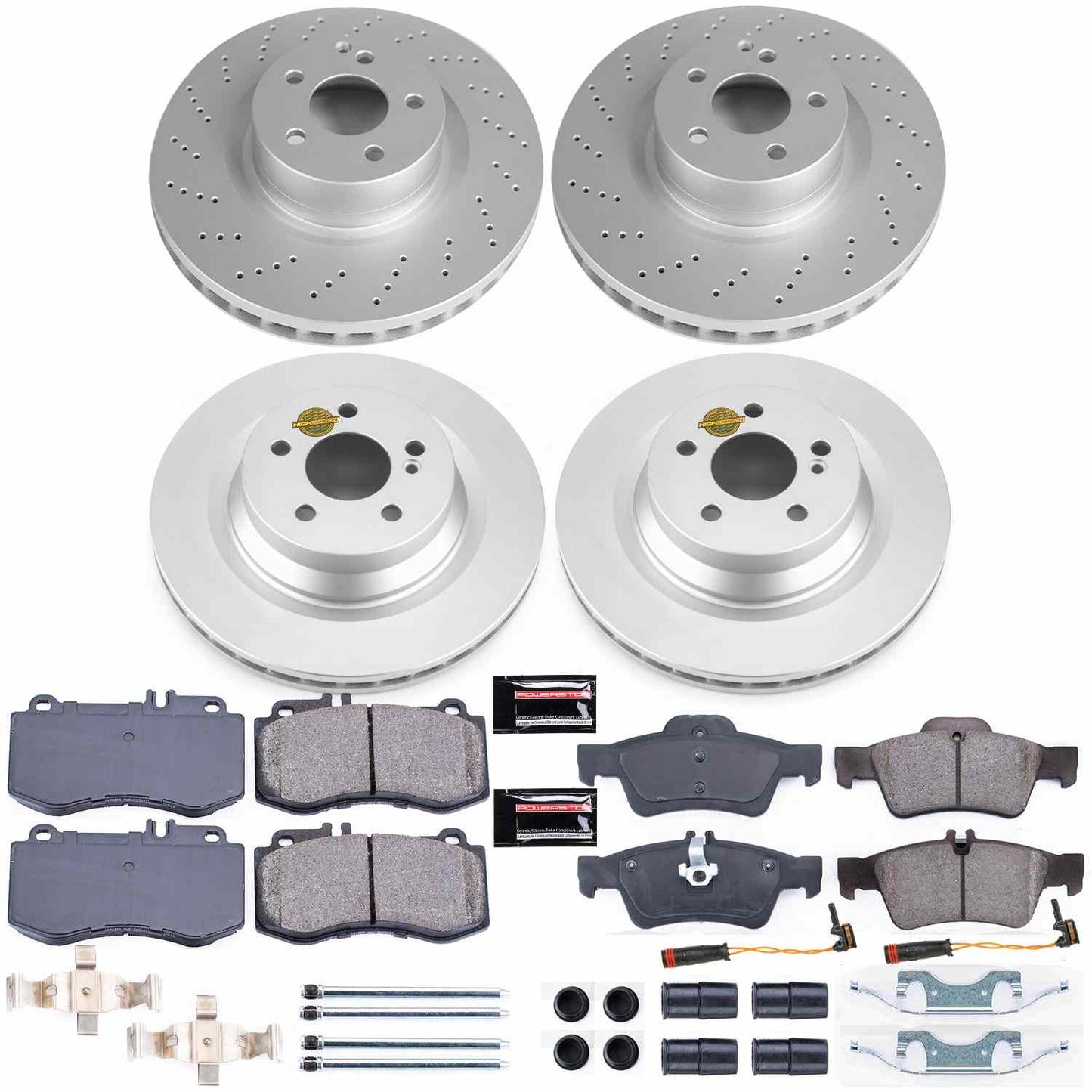 PowerStop Power Stop 10-11 Mercedes-Benz E550 Front & Rear Z23 Evolution Sport Coated Brake Kit CRK6834