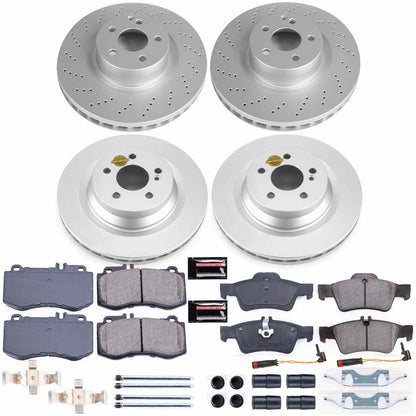 PowerStop Power Stop 10-11 Mercedes-Benz E550 Front & Rear Z23 Evolution Sport Coated Brake Kit CRK6834