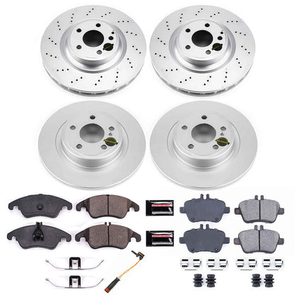 PowerStop Power Stop 2018 Mercedes-Benz SLC300 Front & Rear Z23 Evolution Sport Coated Brake Kit CRK6891