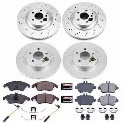 PowerStop Power Stop 2017 Mercedes-Benz SLC300 Front & Rear Z23 Evolution Sport Coated Brake Kit CRK6892