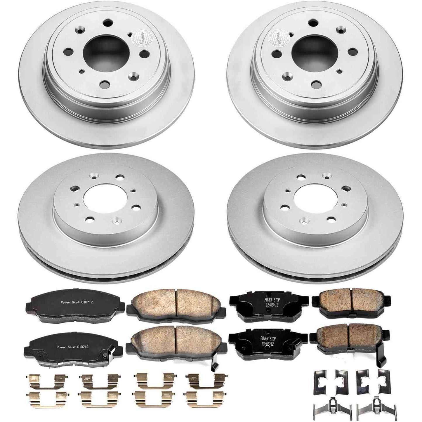 PowerStop Power Stop 99-00 Honda Civic Front & Rear Z17 Evolution Geomet Coated Brake Kit CRK691