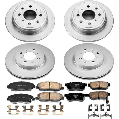 PowerStop Power Stop 99-00 Honda Civic Front & Rear Z17 Evolution Geomet Coated Brake Kit CRK691