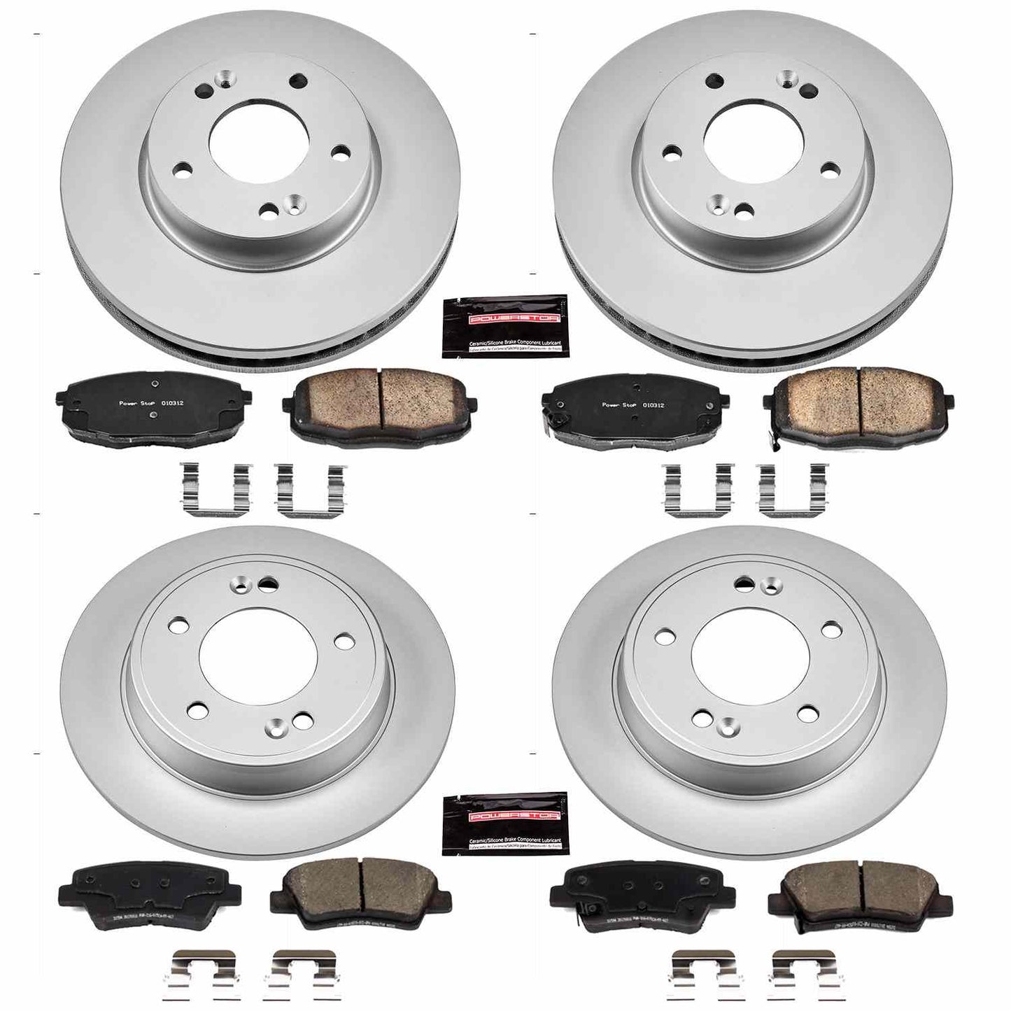 PowerStop Power Stop 14-16 Kia Soul Front & Rear Z17 Evolution Geomet Coated Brake Kit CRK6945